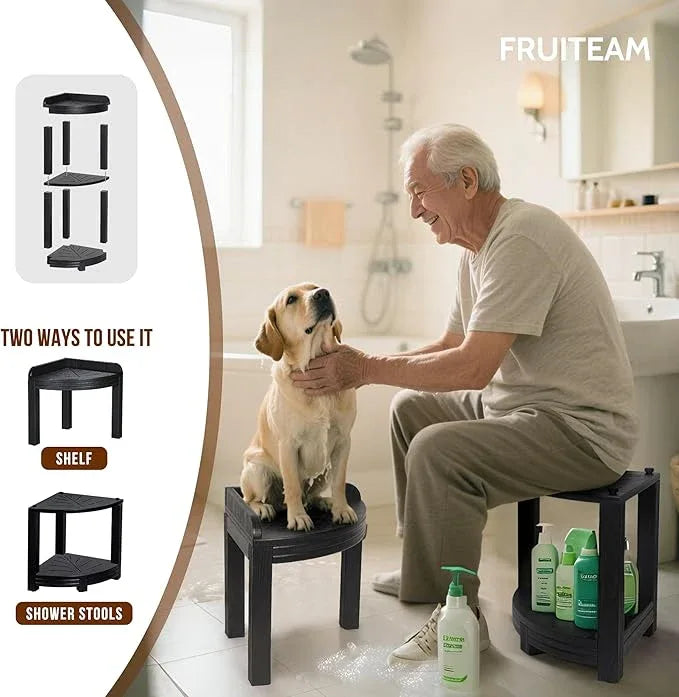 FRUITEAM Corner Shower Shelves for Bathroom, HDPE Waterproof Shower Shelf for Inside Shower, 3-Tier Free-Standing Shower Organizer, Space Saving Corner Storage for Toiletries, Bath Accessories - ModernBath