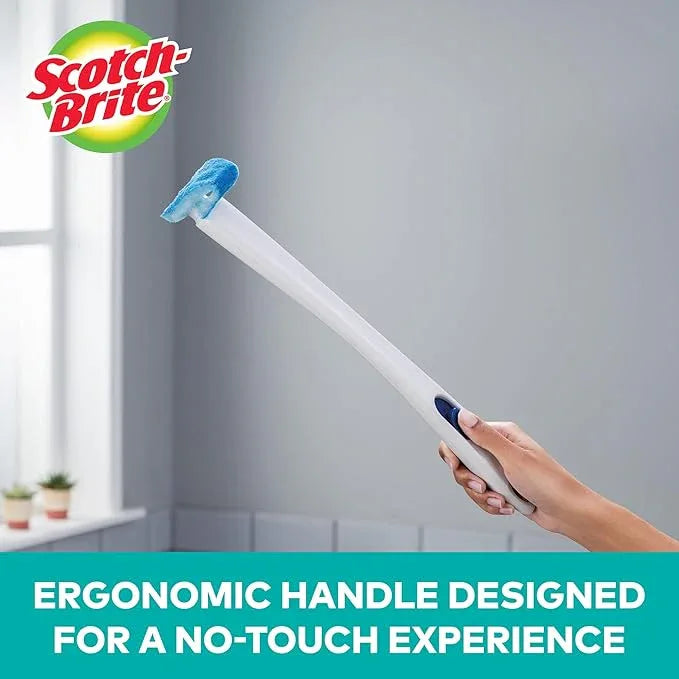 Scotch-Brite Disposable Toilet Scrubber Starter Kit, Disposable Refills with Built-In Bleach Alternative, Includes 1 Handle, Storage Caddy and 5 Refills - ModernBath