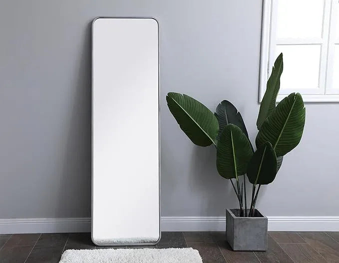 ARS Concepts Aura, Soft Corner Metal Rectangular Mirror 18X60 Inch in, Modern, Silver - ModernBath