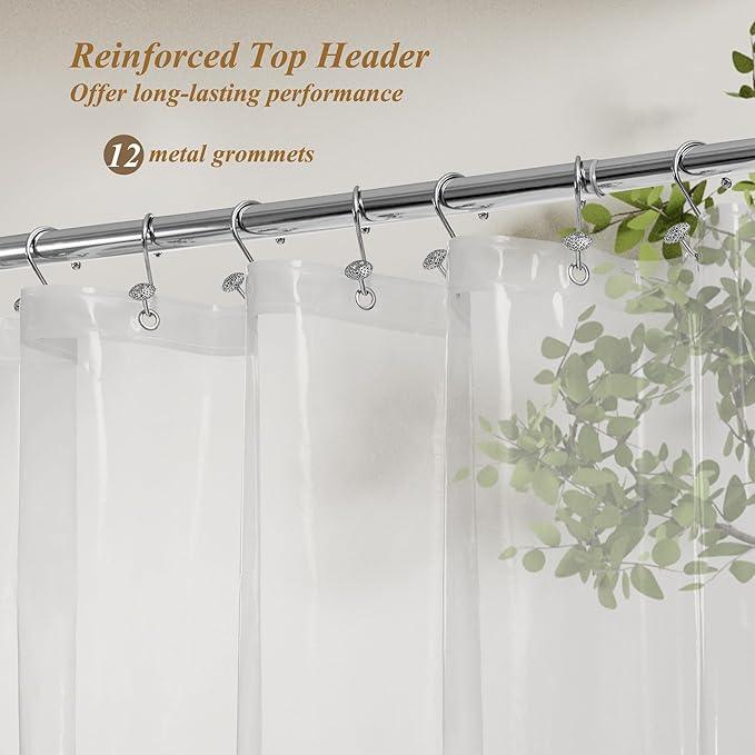 Mrs Awesome Clear Shower Curtain Liner Medium Weight - Shower Curtain Plastic with 3 Magnets for Bathroom, 71x72 - ModernBath