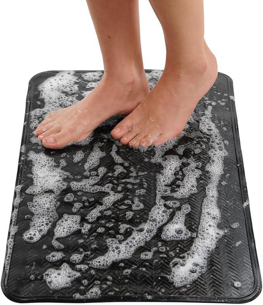 ENKOSI Non Slip Bath Mat for Tub and Shower Floors – Anti Slip Shower Mat with Secure Suction Cup Grip – Soft Black Bathtub Mat for Inside Tubs and Bathroom Shower Stalls (28x16 Black) - ModernBath
