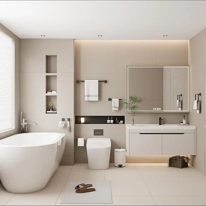 20-Pieces Matte Black Bathroom Accessories Set, 23.6 Inch Bath Towel Bar Set, SUS 304 Stainless Steel Bathroom Hardware Set, Towel Racks for Bathroom Wall Mounted. - ModernBath