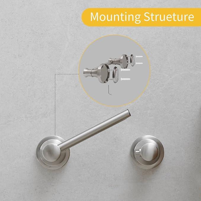 BESy Wall Mounted Toilet Paper Roll Holder Rustproof Tissue Paper Holder Bathroom Flexible Pivoting Tissue Handle Toilet Tissue Roll Holder, Brushed Nickel, Stainless Steel - ModernBath
