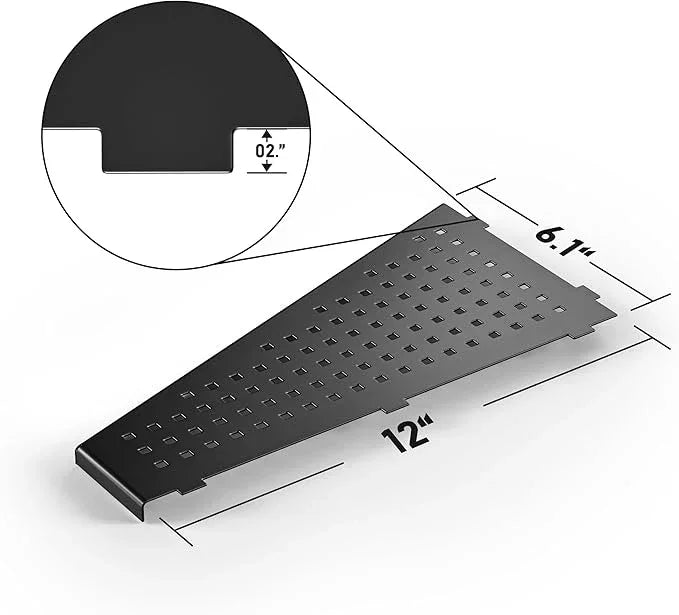 Corner Shower Shelf 2PCS, Trapezoid Bathroom Shelves 12'' for Tiled Wall, 304 Stainless Steel Grout in Shelf, No Drilling Needed (Black) - ModernBath