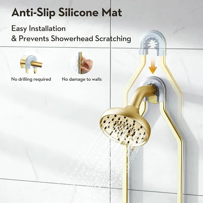 VALORDINE Shower Caddy Hanging, Shower Organizer Hanging, Aluminum Shower Racks for Inside Shower with Hooks for Razor, Never Rust Bathroom Organizers and Storage with Soap Holder, Gold - ModernBath