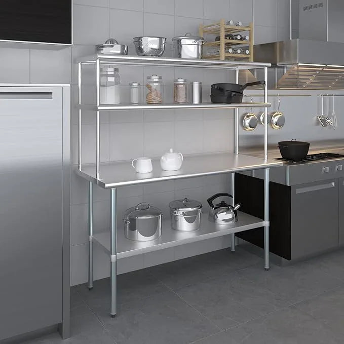 AmGood Double OverShelf Stainless Steel NSF - Many (60" Long x 18" Deep) - ModernBath