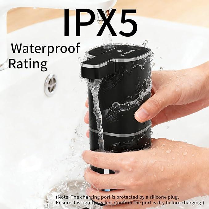 Automatic Liquid Soap Dispenser, Touchless Hand Soap Dispenser, USB Rechargeable, 4 Adjustable Levels, 14.2 oz (420 ml) Large Capacity, for Bathroom, Kitchen & School (Black, Liquid) - ModernBath
