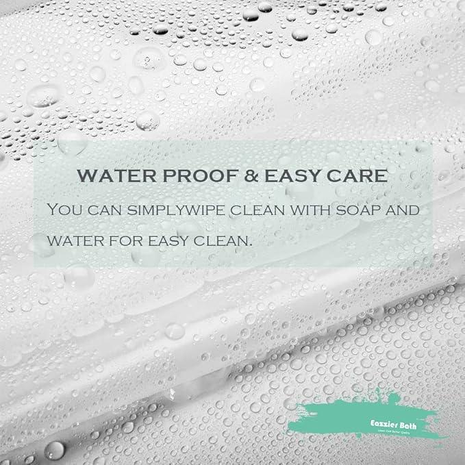 Eazzier Bath Frosted Plastic Shower Curtain Liner, 72x72 Inch Lightweight Translucent Plastic Bathroom Shower Showroom Inner Curtain with Rustproof Metal Grommet Holes and Weighted Magnets - ModernBath
