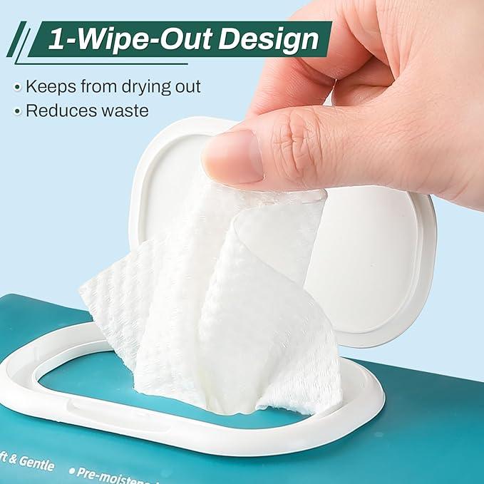 [360 Count] Adult Wipes for Elderly, 8" x 12" Extra Large Adult Wipes for Incontinence & Cleansing - Disposable Washcloth for Elderly Bathing No-Rinse - Vitamin E & Aloe - ModernBath
