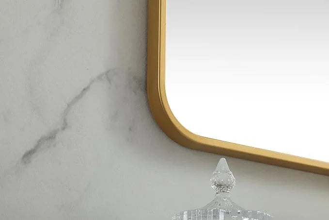 ARS Concepts Aura, Soft Corner Metal Square Mirror 48X48 Inch in, Modern, Brass - ModernBath