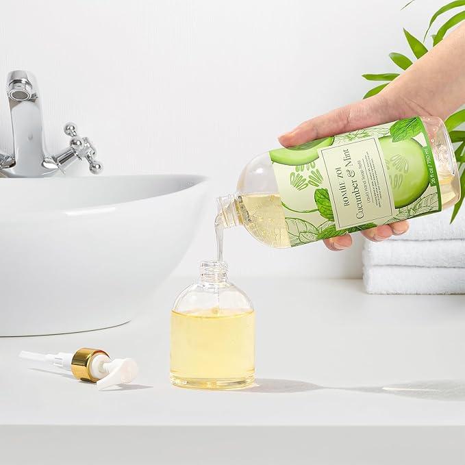 ROMIIE ZOI Liquid Hand Soap Refill, Cucumber & Mint, Gentle & Moisturizing Formula, 750 ML/ 26 FL OZ - ModernBath