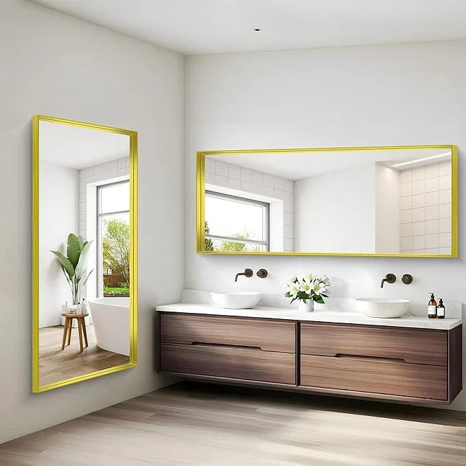 NIMURY Gold Bathroom Mirror, 72x30 Inch Rectangular Framed Mirror, Large Wall Mounted Bathroom Vanity Mirror Over Sink for Bedroom,Restroom, Living Room, Hangs Vertically or Horizontally - ModernBath