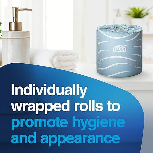 Tork Bath Tissue Roll Advanced 2-ply For everyday use at home Biodegradable 4x3.75", 500 sheets/roll, 48 rolls/case - ModernBath