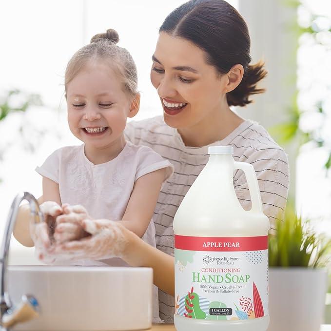 Ginger Lily Farms Botanicals All-Purpose Liquid Hand Soap Refill, 100% Vegan & Cruelty-Free, Apple Pear Scent, 1 Gallon (128 fl. oz.) - ModernBath