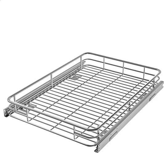 Pull Out Cabinet Organizer (13.4" W x 21" D), Put Out Shelves for Kitchen Cabinets, Roll Out Drawers Heavy-Duty Metal Sliding Shelf, Bottom Mount - ModernBath