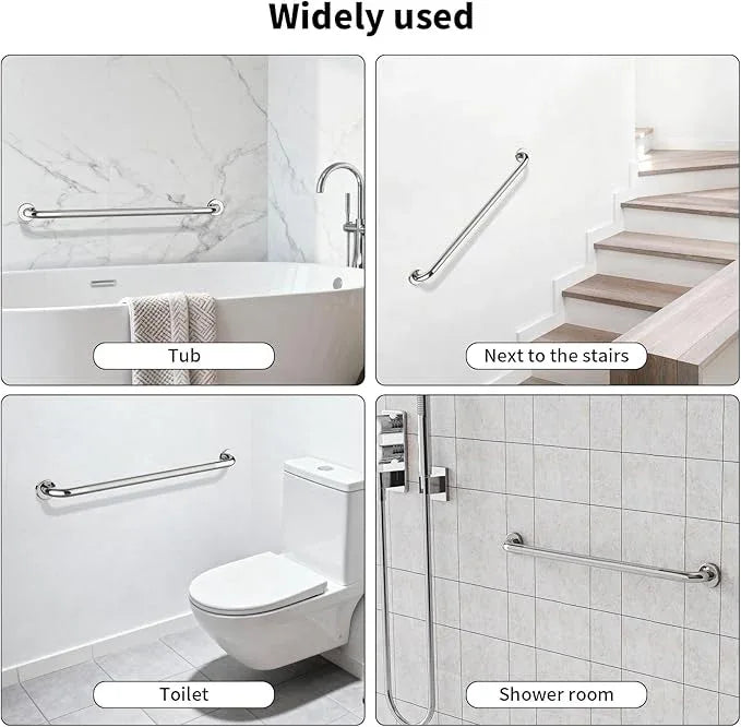 36 Inch Anti Slip Shower Grab Bar, Munzong Bathroom Grab Bar for Showers, Brushed Nickel Knurled Handicap Balance Bar,Safety Hand Rail Support Elderly Senior Assist Bath Handle - ModernBath