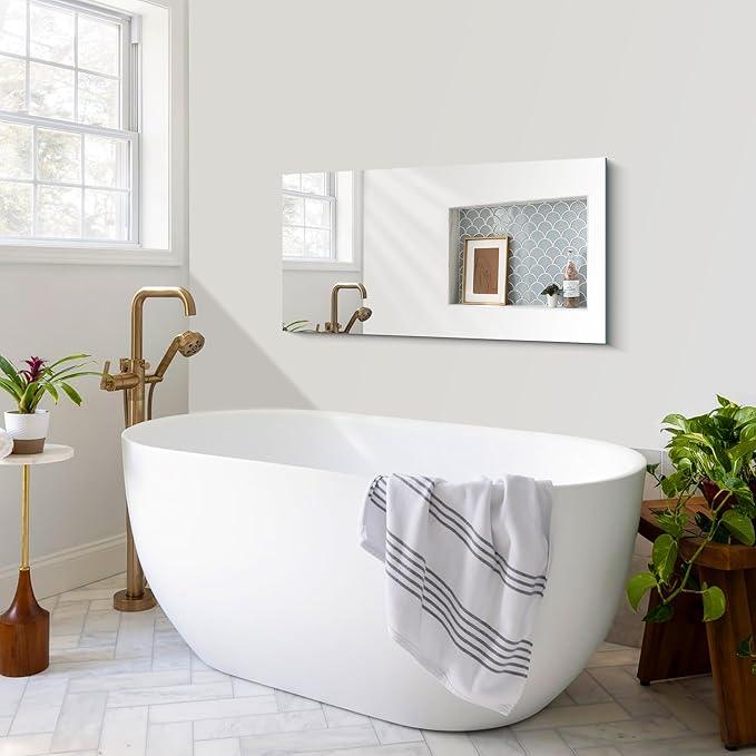 CILIBER Frameless Mirror, 20x40 Inch Bathroom Mirrors for Wall, Rectangle Bathroom Vanity Mirrors with Polished Edge, Hangs Horizontally or Vertically for Bathroom, Bedroom and Living Room - ModernBath