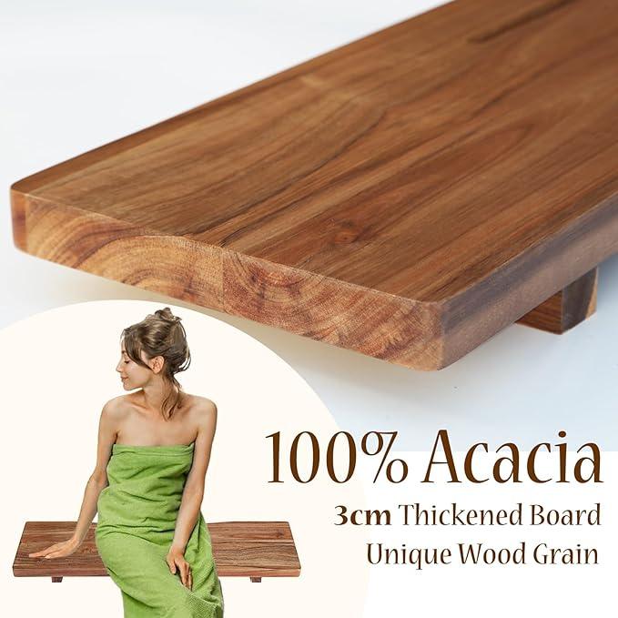 Premium 1.2IN Thickened Board Acacia Wood Bathtub Tray Caddy with Adjustable Legs, Minimalistic Design Bath Tray for Tub, Bathtub Accessories, Fits Most Bath Tubs, Idea for Women - ModernBath