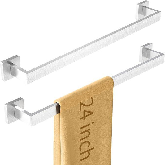 Bathroom Towel Bar, 24 Inch Towel Racks for Bathroom Wall Mounted, Stainless Steel Towel Rail Hanger for Wall, Nickel Towel Holder for Wall, Kitchen(2 Pack) - ModernBath