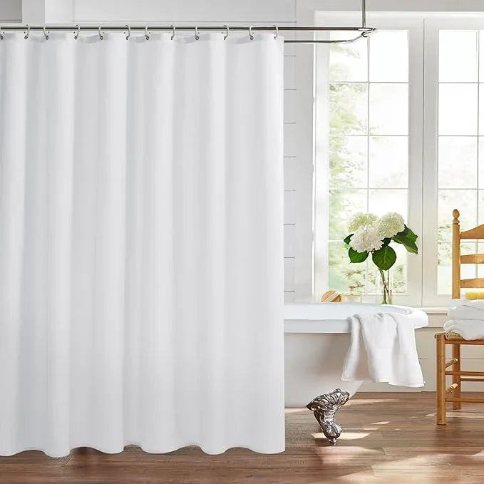 Nasitos Fabric Shower Curtain Liners 2 Pack - W70 x H72 - Washable & Water Resistant Lighweight Cloth Shower Liner for Bathroom, Soft Hotel Quality, Standard Size (White, 4 Magnets Included) - ModernBath