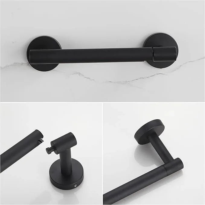 BVL Toilet Paper Holder Matte Black Wall Mount Stainless Steel 304 Large Mega Roll - ModernBath