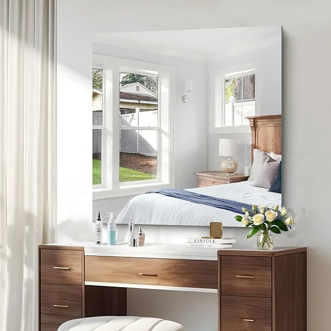KOCUUY Large Frameless Mirror,36x36 Inch Square Bathroom Vanity Mirror for Over Sink, Upgraded Shatterproof Unframed Design for Bedroom, Living Room, Entryway - ModernBath