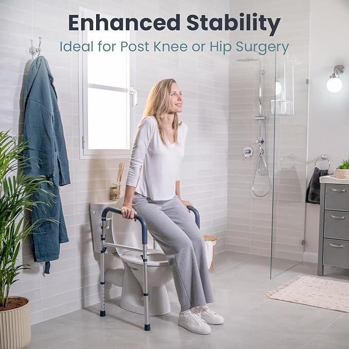PELEGON Toilet Safety Rails (350 lb) - Adjustable Toilet Safety Frame & Rails, Toilet Safety Rail for Elderly Adults, Toilet Handles for Seniors, Toilet Bars for Elderly & Handicap - ModernBath
