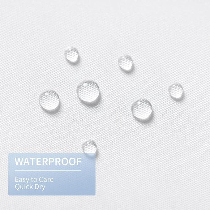 Gibelle White Fabric Shower Curtain or Liner, 72x72 Waterproof Shower Curtain Liner for Bathroom with Metal Grommets, Soft Cloth & Hotel Quality, Machine Washable - ModernBath