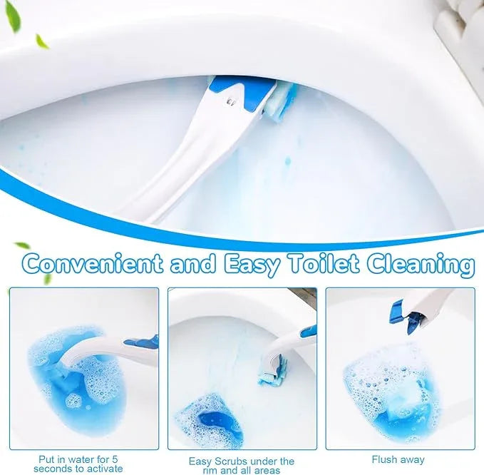 Effacera 48 Count Flushable Toilet Refills, Disposable Toilet Bowl Paper Bulk, Fresh Flushable Toilet Brush Refill Pads for Toilet and Bathroom, Toilet Brush Accessories (No Handle) - ModernBath