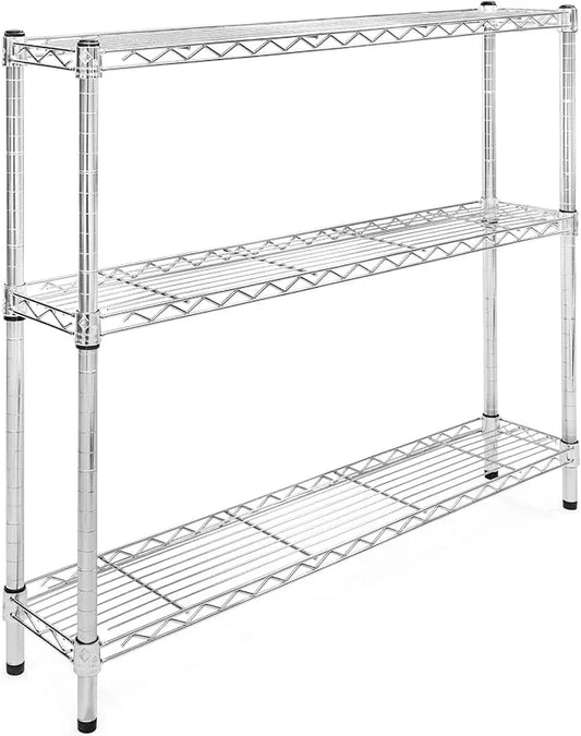 Shelving Inc. 8" d x 42" w Chrome Wire Shelving with 3 Tier Shelves, Weight Capacity 800lbs Per Shelf - ModernBath