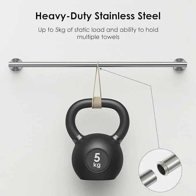 FORIOUS Bathroom Hardware Accessories Set, SUS304 Stainless Steel 24 Inch Towel Bar Set, Modern Towel Racks Holder for Bathroom Wall Mounted, 4 Pieces, Brushed Nickel - ModernBath