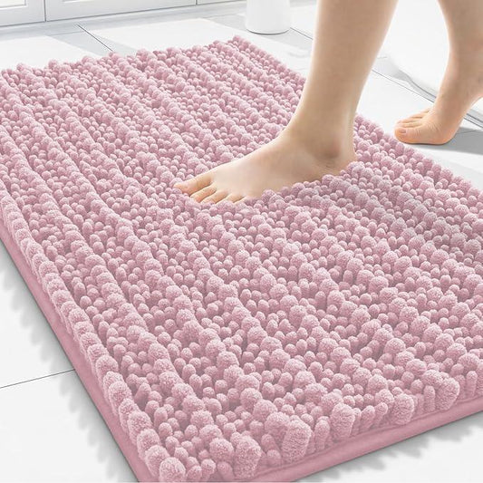 Smiry Bathroom Rugs Mat 30x20, Extra Soft Absorbent Chenille Bath Rugs, Non Slip Rubber Backing Machine Washable Quick Dry Bath Mats for Bathroom Floor, Tub, Shower, Home Decor Accessories, Dusty Rose - ModernBath