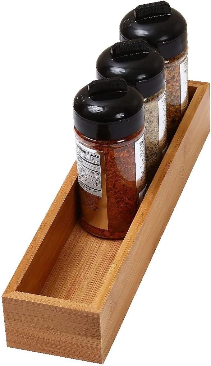 YBM Home Bamboo Drawer Organizer Storage Box for Kitchen Drawer, Junk Drawer, Office, Bedroom, Children Room, Craft, Sewing, and Bathroom, 3x12x2 inch - ModernBath