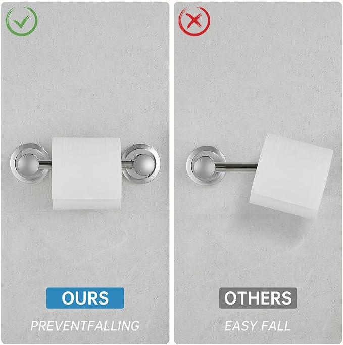 RUMOSE Toilet Paper Roll Holder Bathroom Flexible Pivoting Tissue Handle on Wall Mounted Polished Chrome Rustproof Toilet Tissue Roll Holder,Stainless Steel - ModernBath