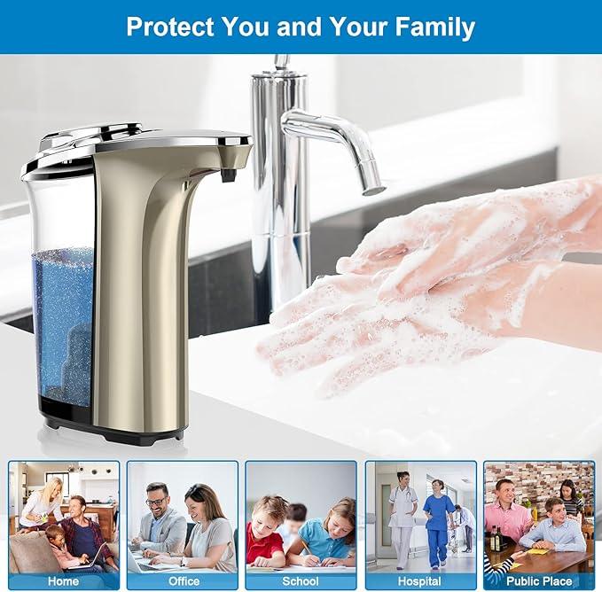 PZOTRUF Automatic Soap Dispenser, Touchless Dish soap Dispenser 17oz/500ml with Upgraded Infrared Sensor, 5 Adjustable Soap Dispensing Levels, Liquid Hand soap Dispenser for Bathroom & Kitchen - ModernBath