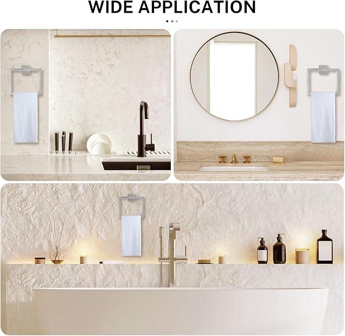 Brushed Nickel Towel Ring Towel Holder for Bathroom Bath Towel Hanger Stainless Steel Bathroom Hardware Accessories Wall-Mounted Towel Rack - ModernBath