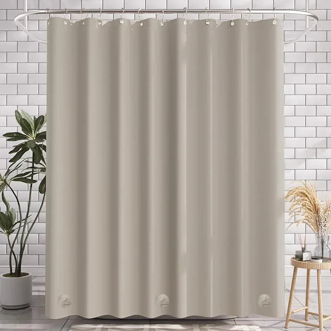 AmazerBath Shower Curtain Liner, 72x72 Tan Shower Liner, Cute Plastic Shower Curtain Liners, Lightweight Waterproof PEVA Khaki Shower Curtains for Bathroom with Magnets and 12 Grommet Holes - ModernBath