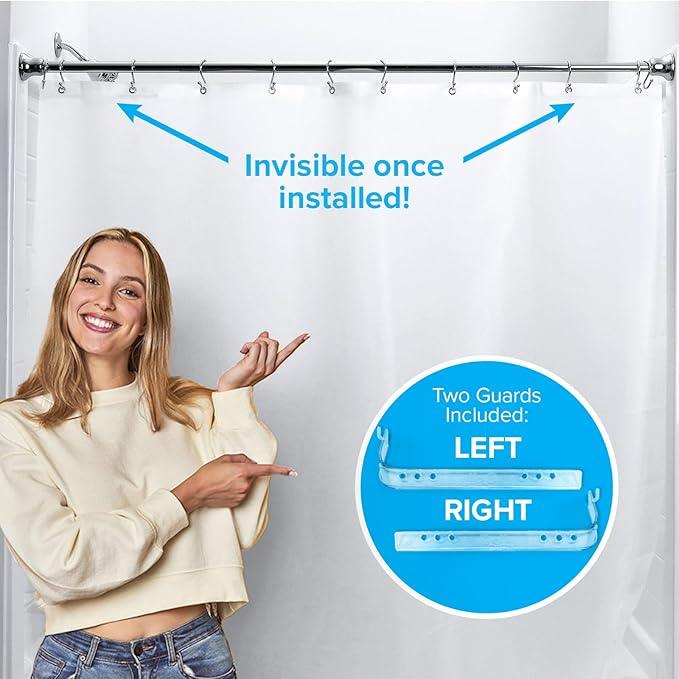SlipX Solutions No Mess Splash Guard for Shower & Bathtub Curtain Liners | Bath Accessories to Keep Water Where It Belongs for A Non-Slip Bathroom Floor | Adhesive Free, Easy to Attach | 2 Per Pack - ModernBath