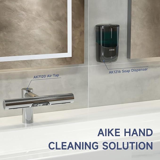AIKE Liquid Automatic Wall Mount Soap Dispenser,Battery Operated Model AK1216,Black - ModernBath