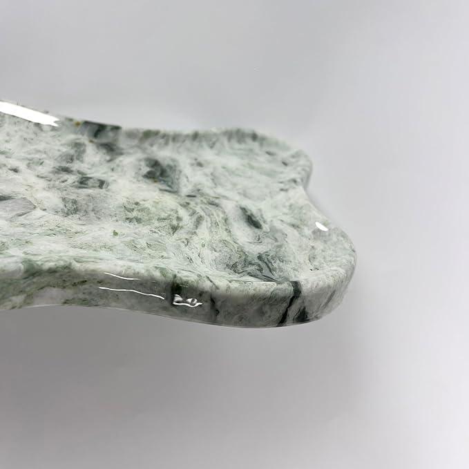 WneFu Choiziic Natural Decorative Tray, Cloud Shape, 9.8x6.1x0.62 Inches, Modern Style, Polished Finish, Bathroom Kitchen Counter Vanity Organizer with Anti-Slip Mad (Green-Marble-P) - ModernBath