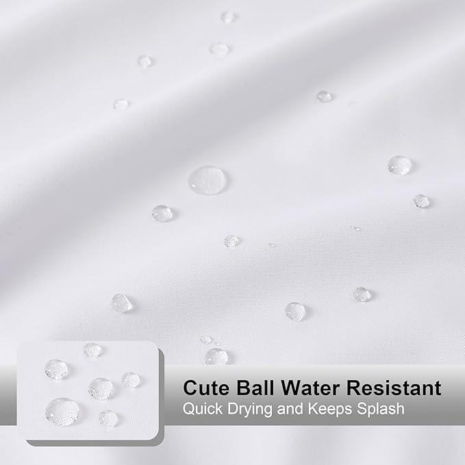 OVZME Zora 36 x 72 Inch Stall Fabric Shower Curtain - Soft Small White Shower Curtain for Bathroom for Narrow Stall Size, Machine Washable Water Resistance, Hotel Style, White - ModernBath