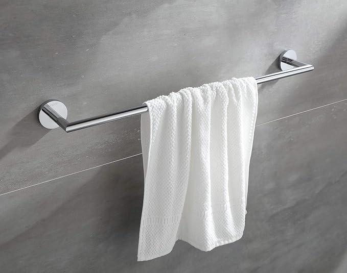 Towel Racks for Bathroom, Chrome Towel Bar, Wall Mounted Towel Holder, Modern Hotel Style Bath Towel Rail, Brass, 077070-CR Leo Series - ModernBath