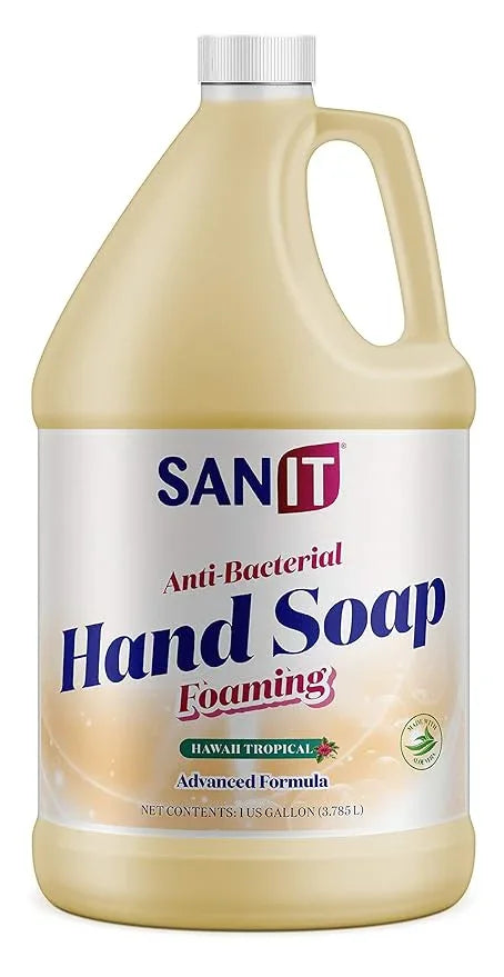Sanit Antibacterial Foaming Hand Soap Refill - Advanced Formula with Aloe Vera and Moisturizers - All-Natural Moisturizing Hand Wash - Made in USA, Hawaii Tropical, 1 Gallon - ModernBath