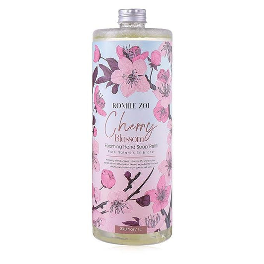 ROMIIE ZOI Foaming Hand Soap Refill, CHerry Blossom, Gentle & Moisturizing Formula, 1000 ML/ 33.8 FL OZ - ModernBath