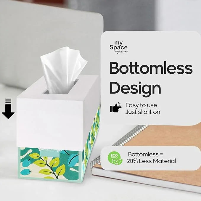 Tissue Box Cover Rectangle - Tissue Box Holder Rectangular - Compatible with Kleenex - Acrylic White Bathroom Accessories Decor - ModernBath