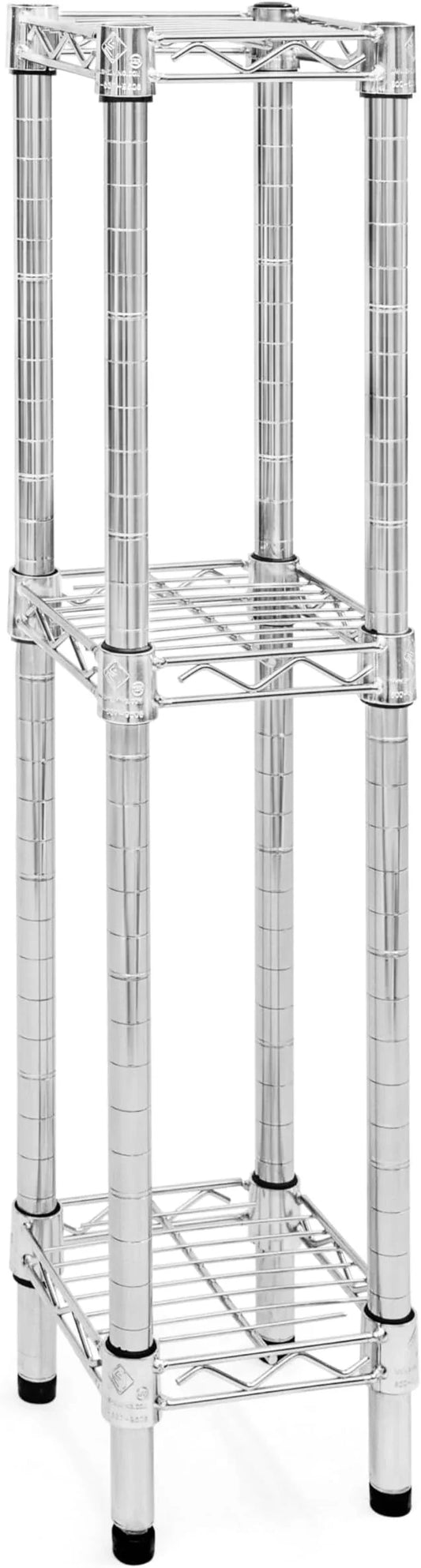 Shelving Inc. 8" d x 8" w Chrome Wire Shelving with 3 Tier Shelves, Weight Capacity 800lbs Per Shelf - ModernBath
