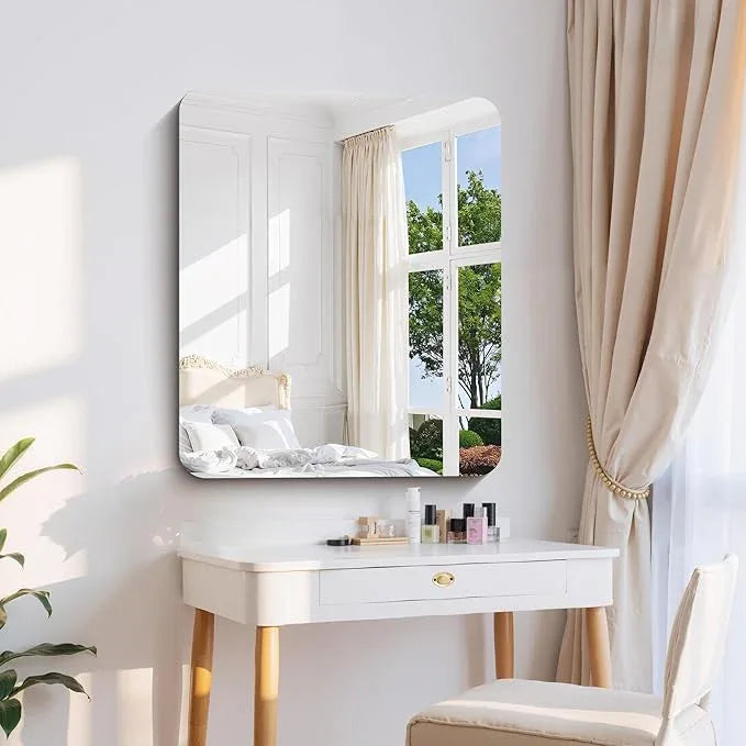 CILIBER Frameless Wall Mirror, 30" x 36" Rectangle Bathroom Mirror Rounded Corner, HD Shatterproof Vanity Mirror with Polished Edge for Over Sink, Bedroom, Entryway, Vertical or Horizontal - ModernBath