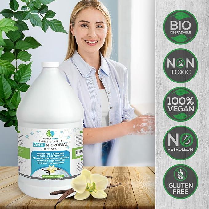 Antimicrobial Hand Soap - Antibacterial Hand Soap Moisturizing - 1 US Gallon Liquid Hand Soap - Refill Antibacterial Gallon - Moisturizing Hand Soap Antibacterial - Gentle Hand Soap, Sweet Vanilla - ModernBath
