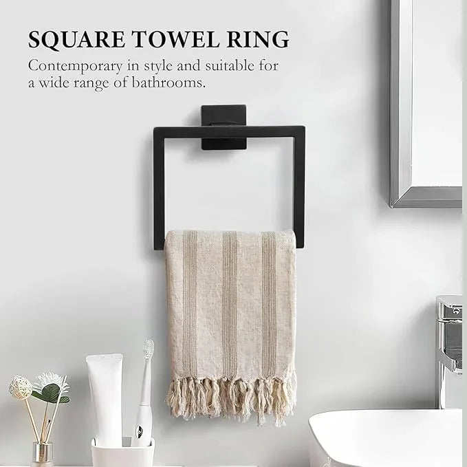 10-Piece Matte Black Bathroom Hardware Set,Towel Bar Set for Bathroom Include 23.6 inch Towel Bar,Towel Ring,Toilet Paper Holder Towel Hooks,Stainless Steel Wall Mounted - ModernBath