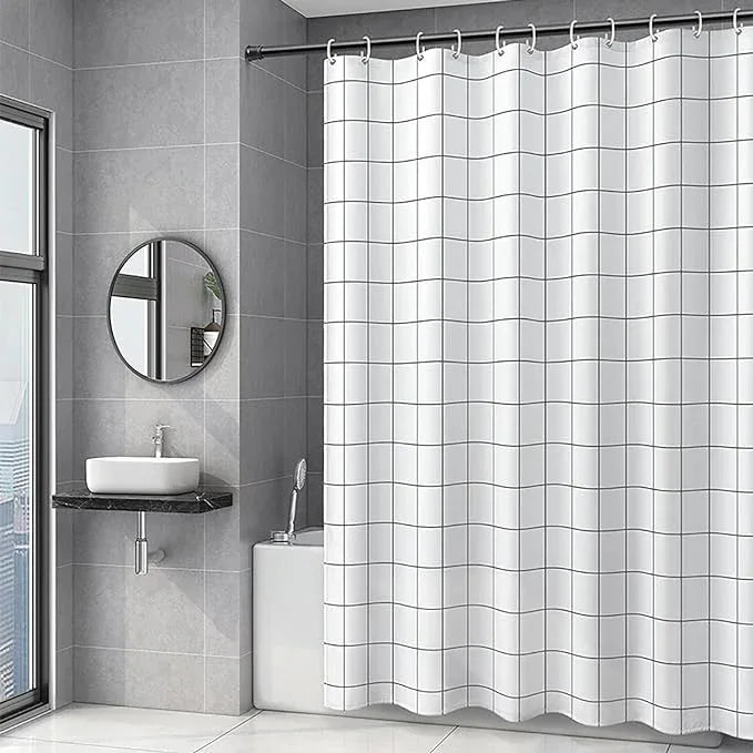 TIKABC Shower Curtain Liner, 4G PEVA Shower Liner, Plastic Waterproof Shower Curtains, 72x72 inch with Grommet Holes 3 Magnetic Weights - ModernBath